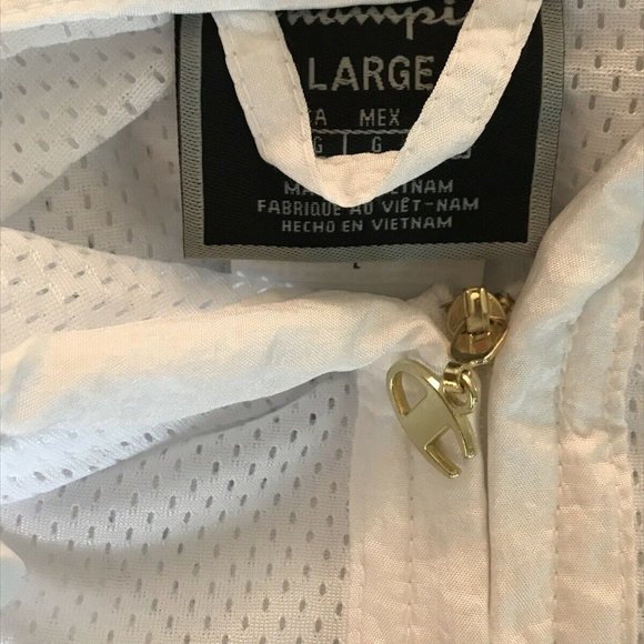 Champion Warm Up Jacket Nylon Pullover Womens White NWT - Picture 10 of 11
